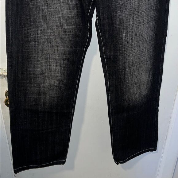 STYLO DNM Black Distressed Black Y2K Straight Leg Jeans- 36x32 NWT! - Picture 3 of 8